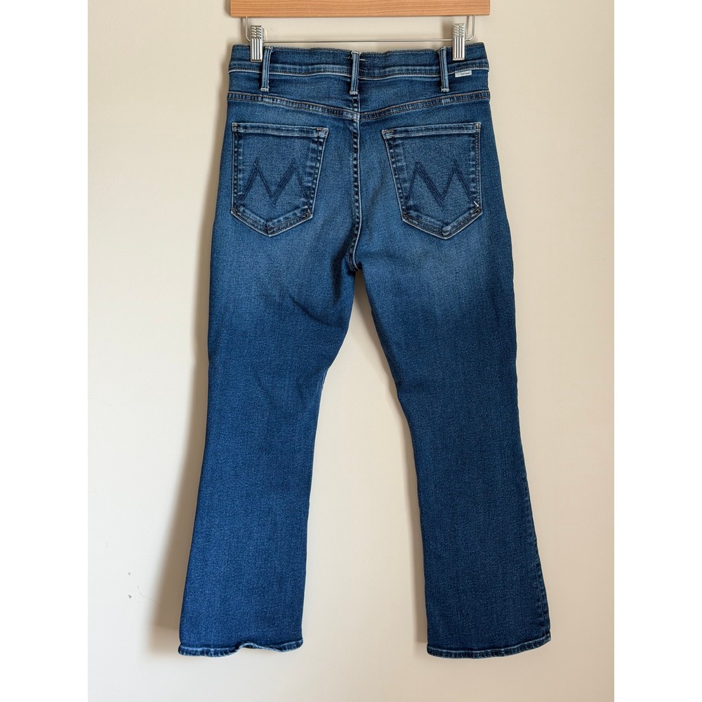 Mother Lil' Hustler Ankle Jeans Womens 30 Cropped Kick Flare High Rise Denim - Picture 2 of 11
